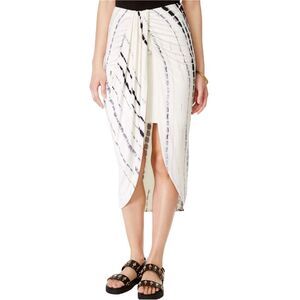 Izzy & Me Womens Wrap-Front Tulip High-Low Skirt, Off-White, NWT